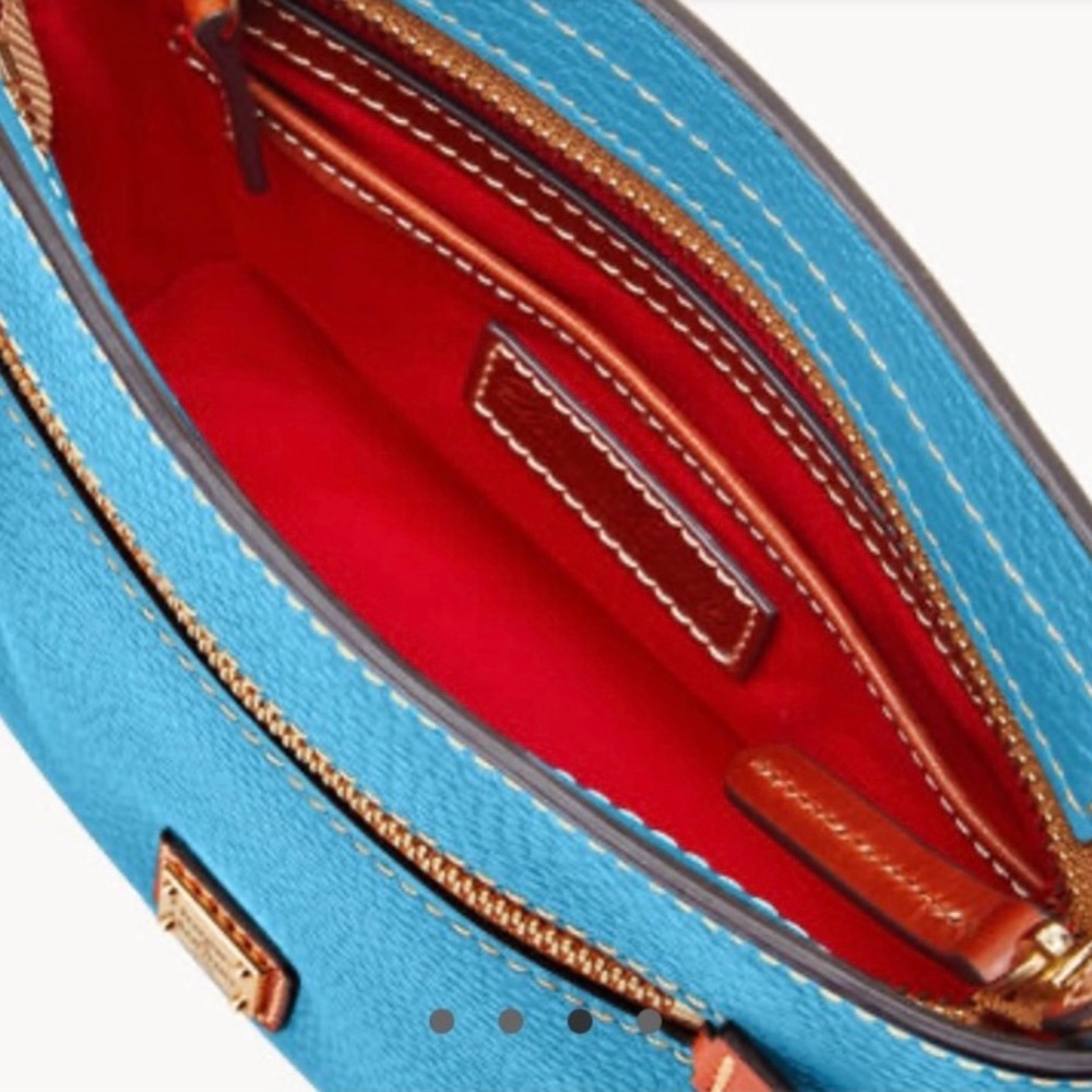 🆕 Dooney & Bourke Blue Pebble Leather Crossbody Bag - Picture 4 of 4